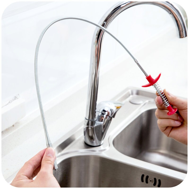 Houseeker 60CM Picking Up Sewer Hair Dredging Device Long Flexible Pick Up Tool 4 Claws Sink Cleaning Tools. 