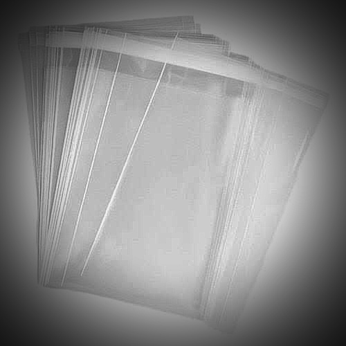 (12" x 16") 50 pcs crystal cellophane poly bag for packaging material with adhesive. 