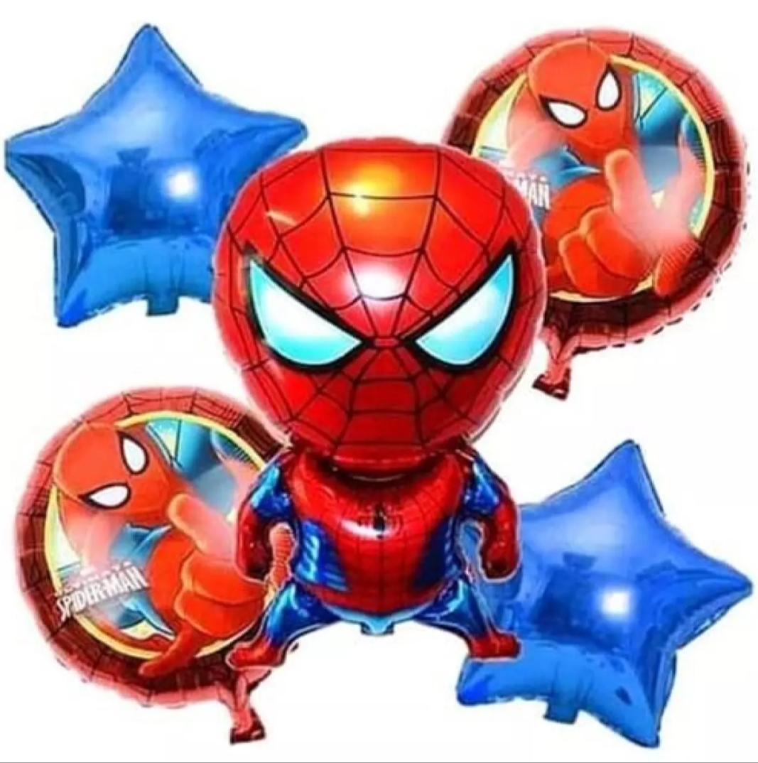 Spiderman foil balloon set/character set balloon/Spiderman Character Foil Balloon Set Party Decorations 5 in 1 Avengers Super Heroe. 
