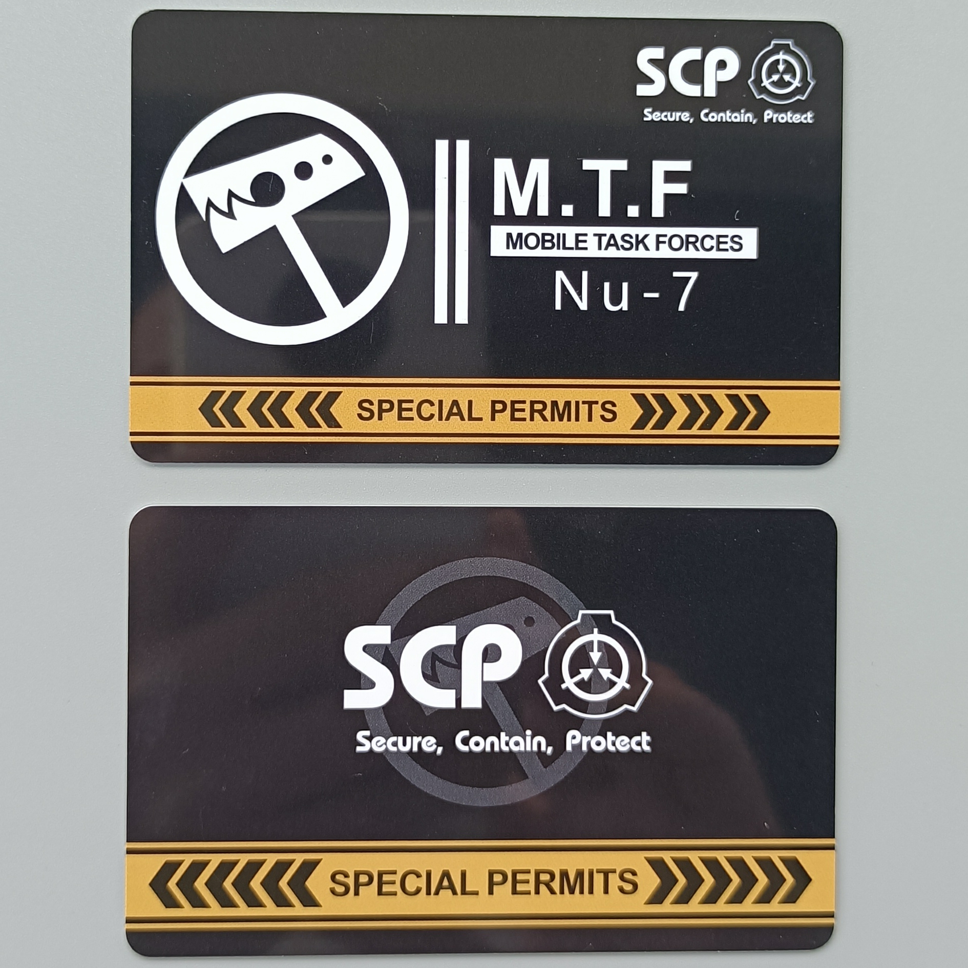 MTF Mobile Task Forces SCP Foundation Secret GUARD Cosplay Card. 