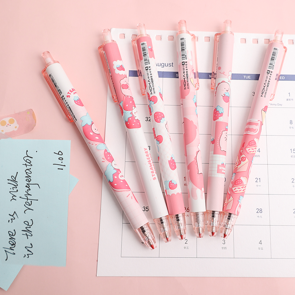 New 1/10Pc 0.5Mm Little Dinoaur Cartoon Gel Pen Preing Pen Roller Ballpoint Pen Cute Pink tationery Bullet Head ignature Pen tationer. 