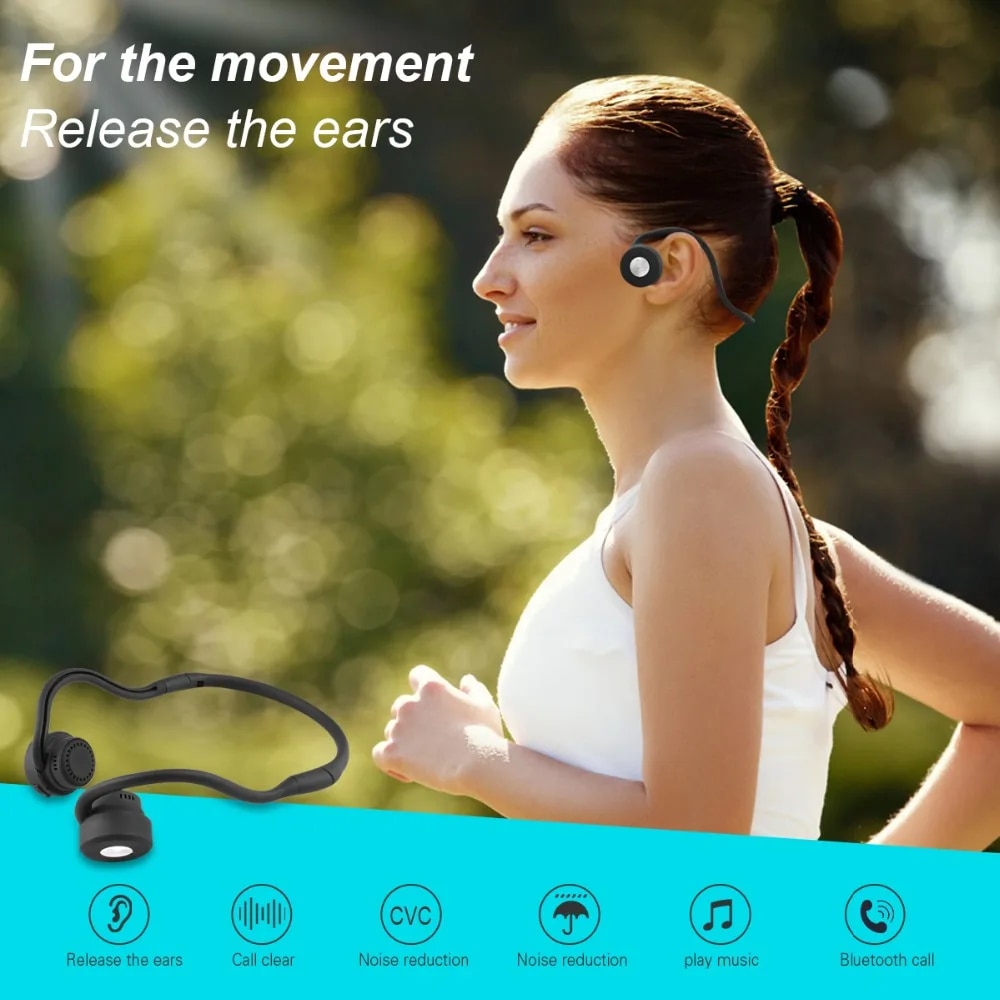 Bone Conduction Bluetooth Wireless headphones hearing aids Portable Sports headset mini Amplifier hearing aid for TV the elderly. 