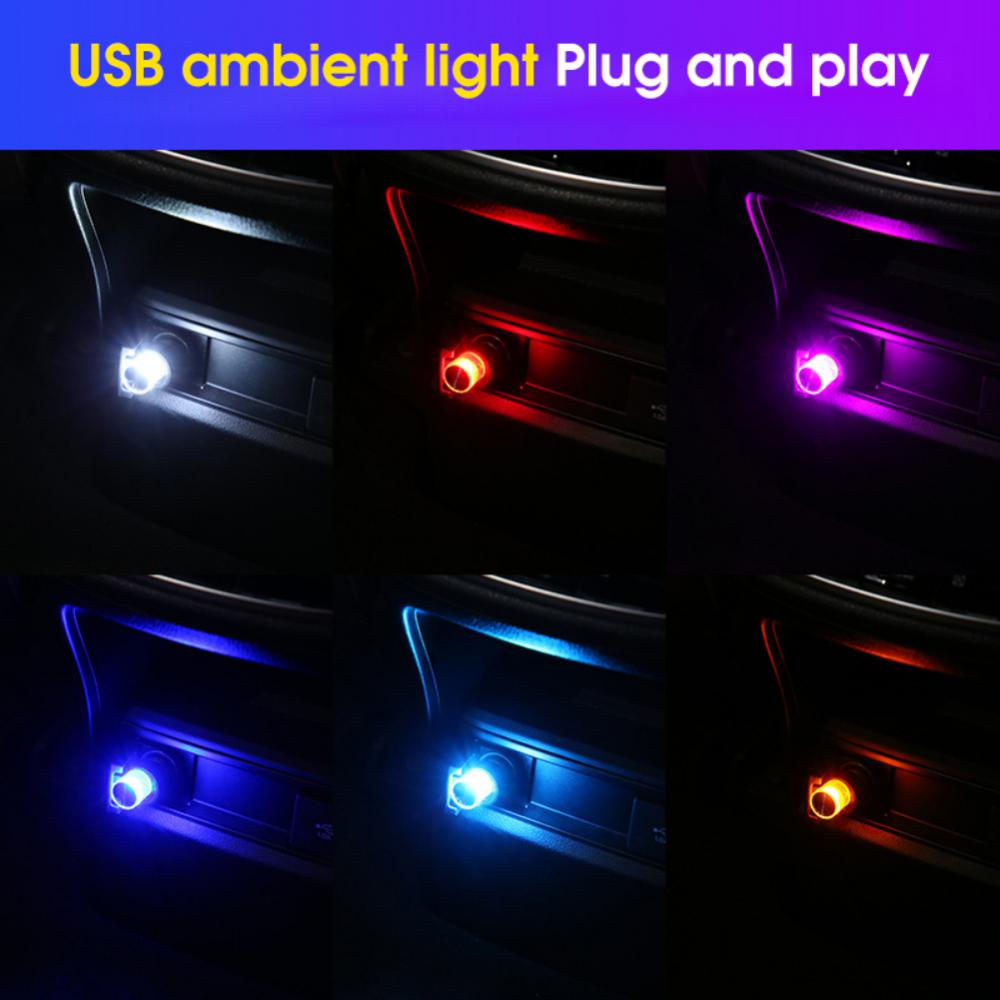 Decoration Led Car Usb Colorful Flashing Universal Mini Decorative Usb Atmosphere Light Car Interior Accessories Portable