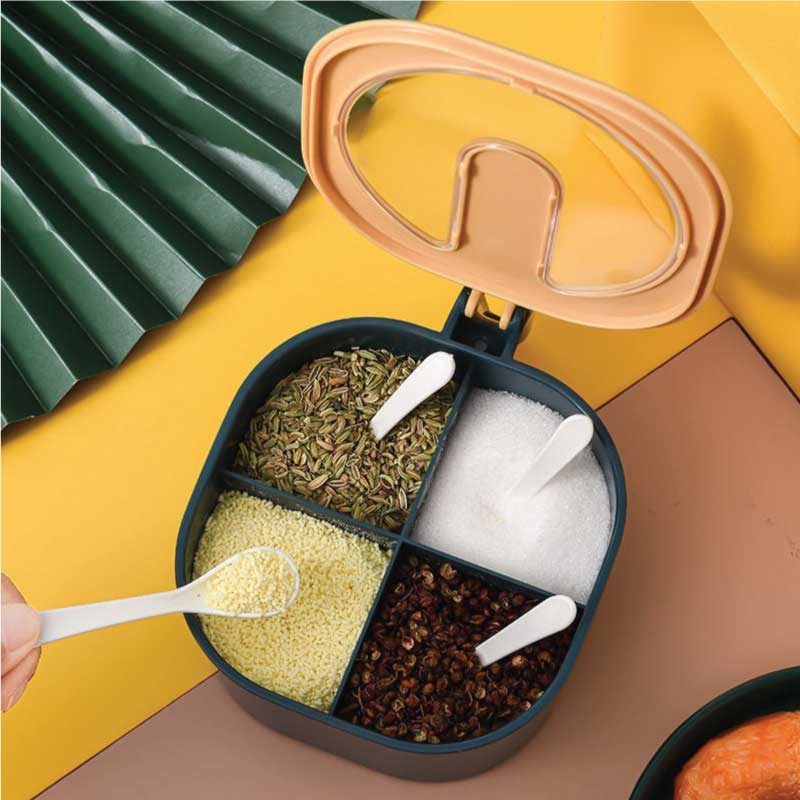 FnF Shop BD Spices Storage Box Fpur Chamber High Quality Premium Finished Spice Container Spice Jar Spice Box.. 