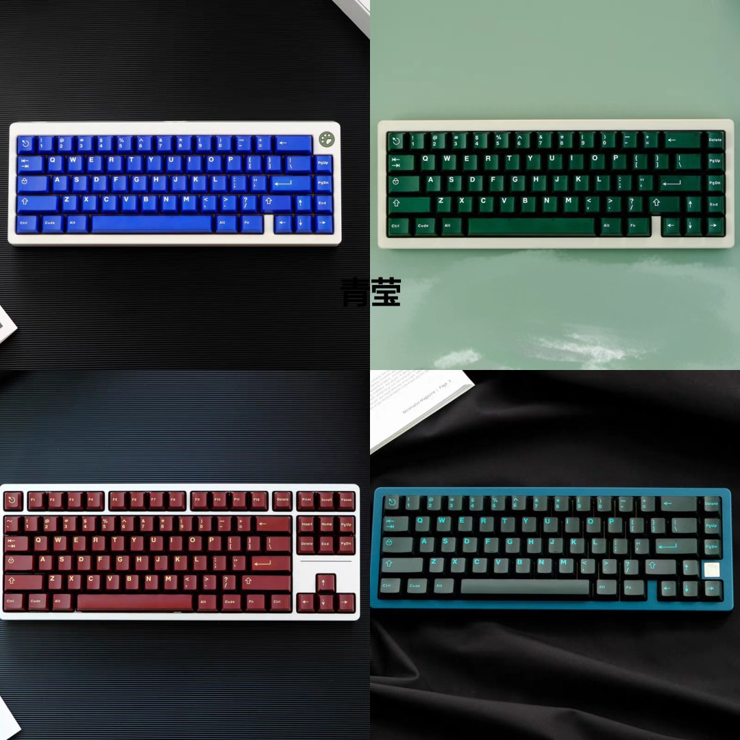 Aifei two-color semi-transparent neon red transparent blue transparent green transparent black gold keycaps original mechanical keyboard green claws