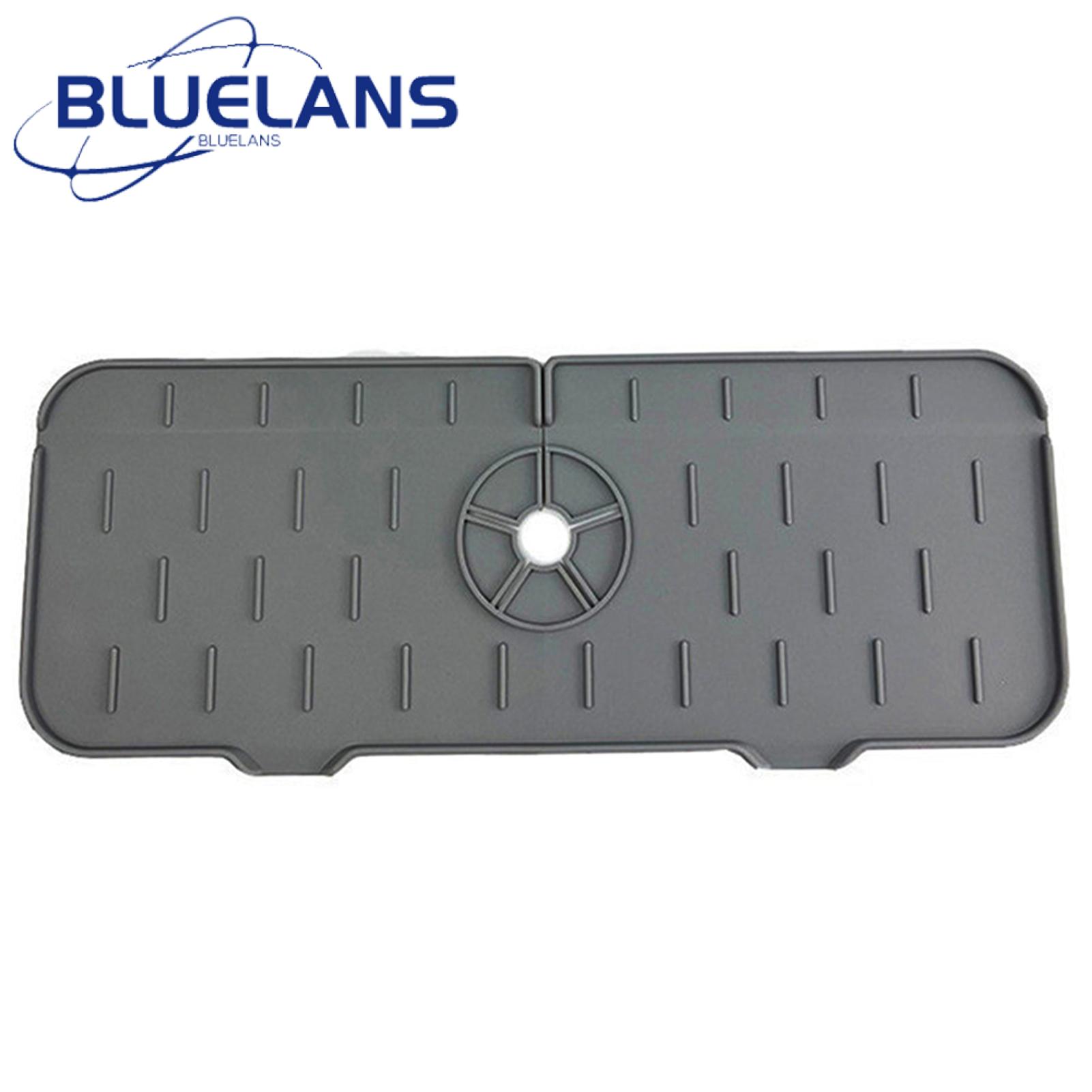 Bathroom Sink Mat Non-skid Faucet Drain Mat for Kitchen Bathroom Prevent Water Splashes Keep Countertop Dry Quick Drainage Sink Drip Protector Pad Mould-resistant Sink Mat