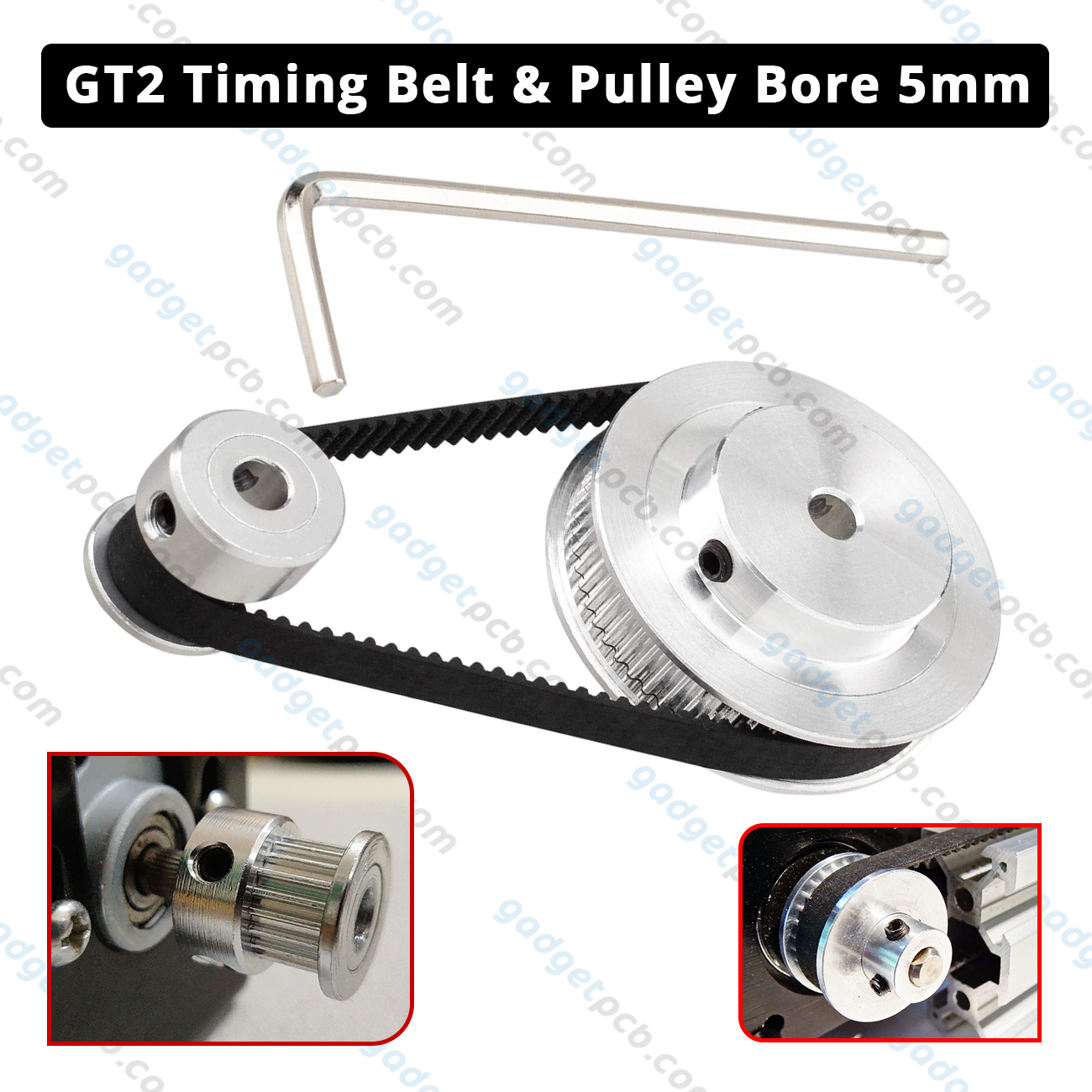 GT2 Timing Belt Pulley 60 Teeth 20 Tooth 5mm Bore Diameter  belt width 6mm GT2 Timing Pulley for 3D printer accessories