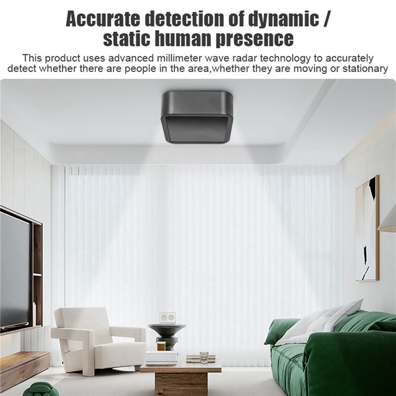 2X ZigBee Human Presence Sensor mmWave High Precision Sensing Smart Home Human Exists Sensor Support Tuya. 
