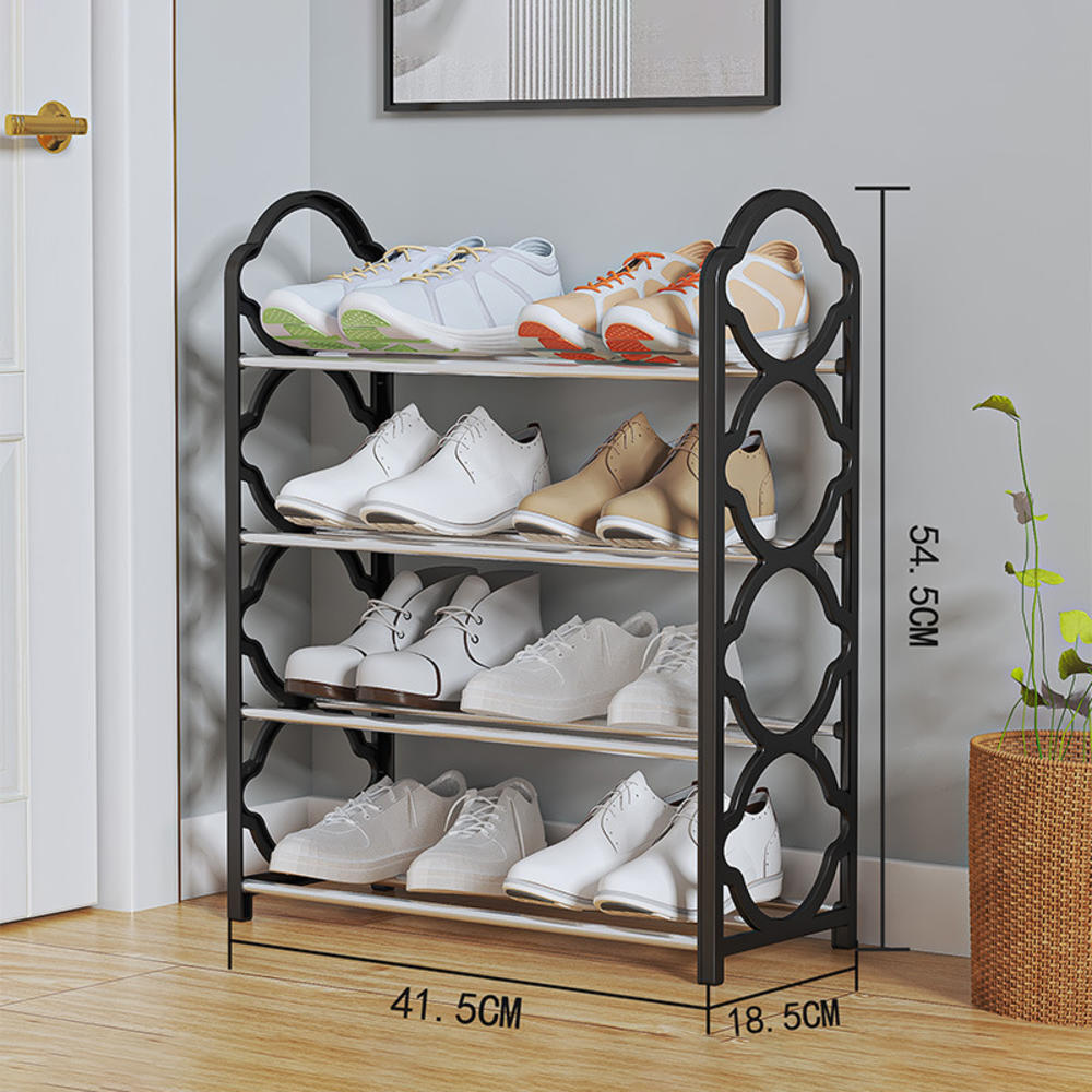 Lace Shoe Rack Four-layer Shoe Shelf Multi-layer Shoe Cabinet Dustproof Shoe Hanger Space-saving Shoe Rack. 