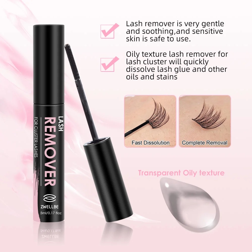 DIY Eyelash Extension Kit at Home, 144pc Individual Lashes Kit Natural Lash Clusters D Curl Wispy Lash Kit with Lash Glue Makeup. 