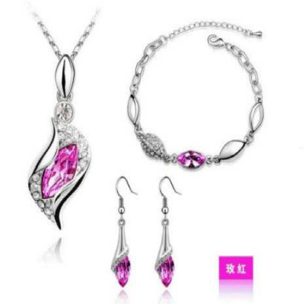 Korean Gorgeous Design Jewellery Set For Women-(Necklace+Earring+Bracelet)
