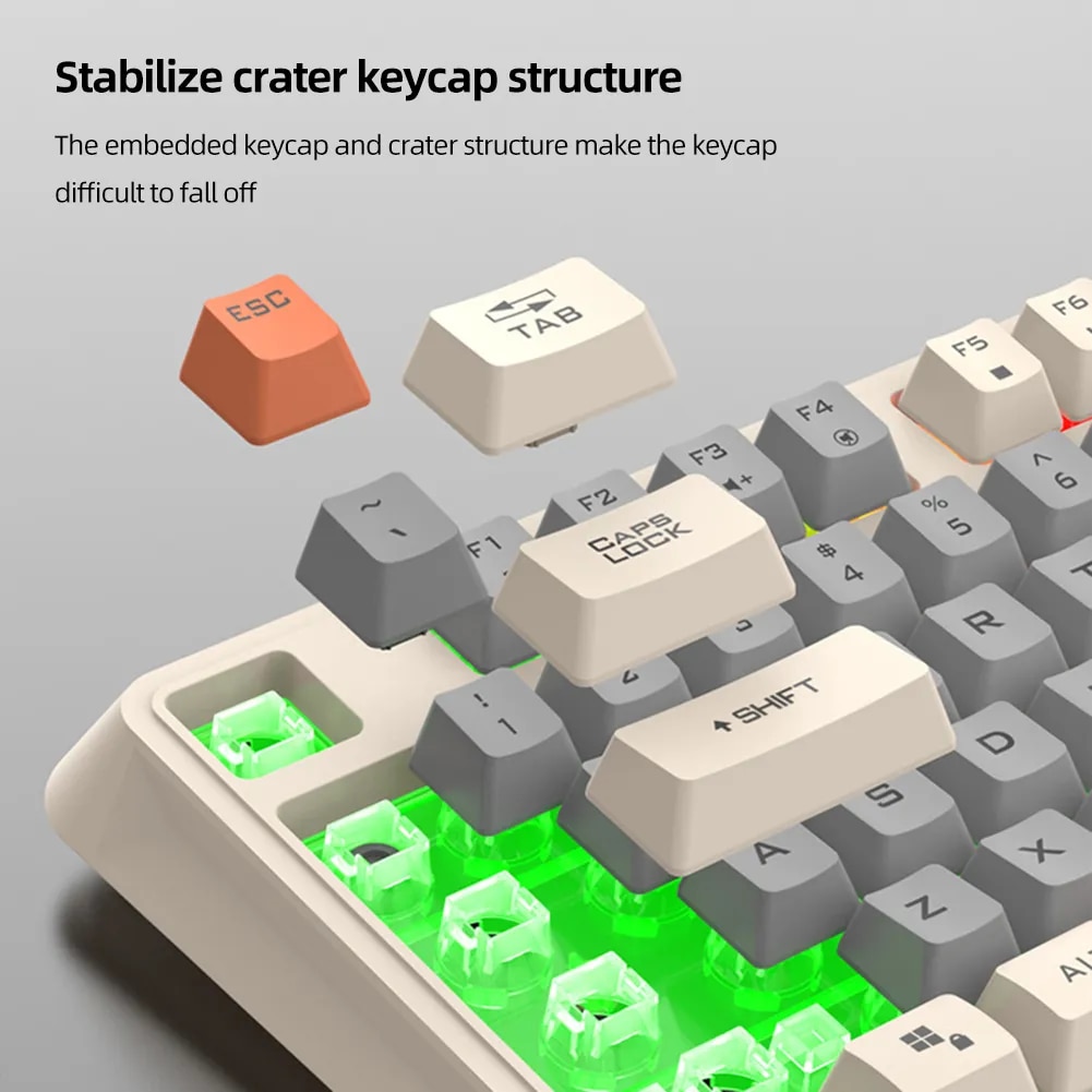 K82 Gaming Keyboard RGB Light Mechanical Keyboard USB Port Luminous Keyboard 94 Keys Wired Keypad for Notebook Laptop Desktop. 