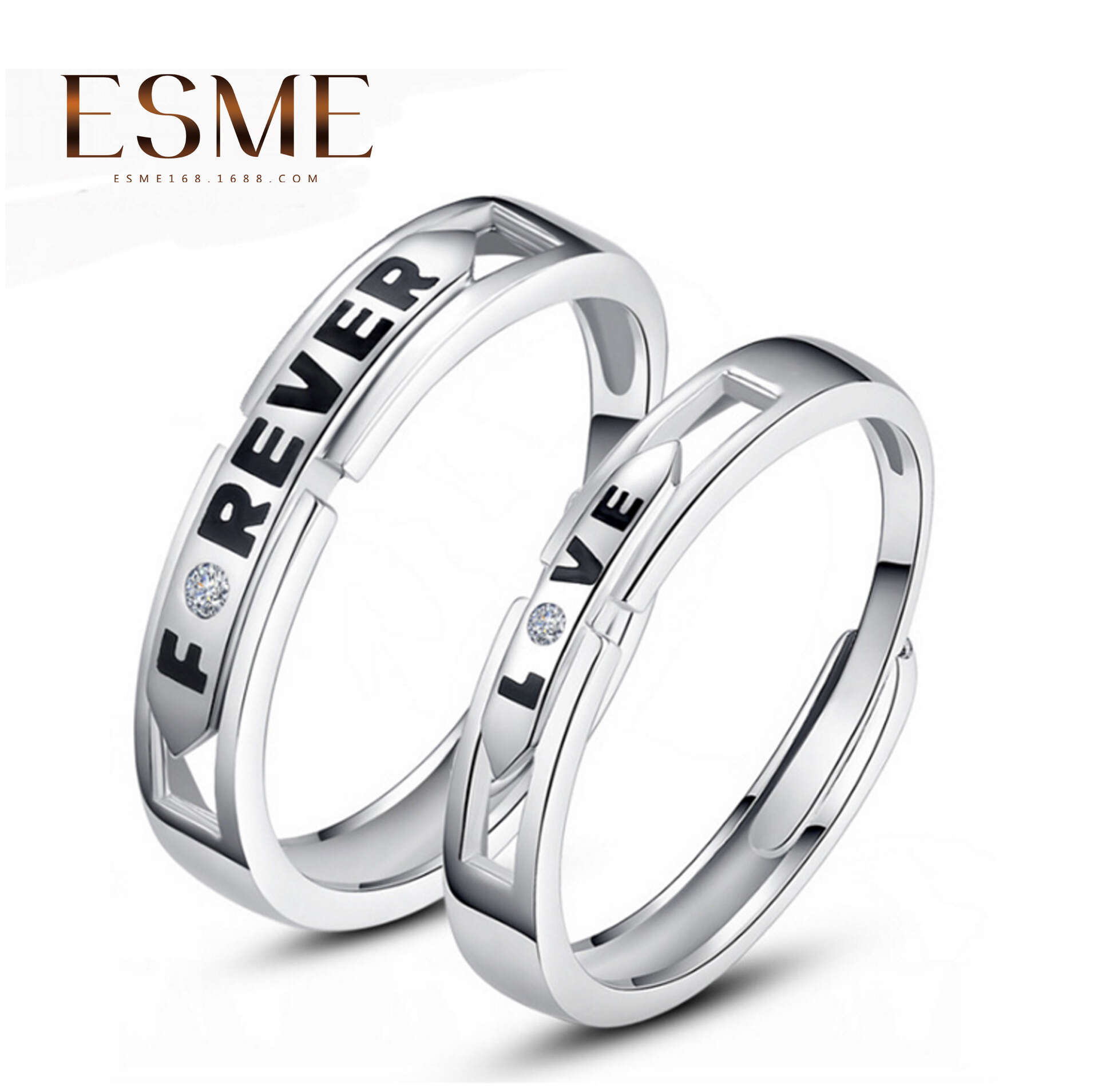Korean version of fashionable romantic couples pairing rings Instagram with a cool versatile temperament for men and women proposing to open the ring trend. 