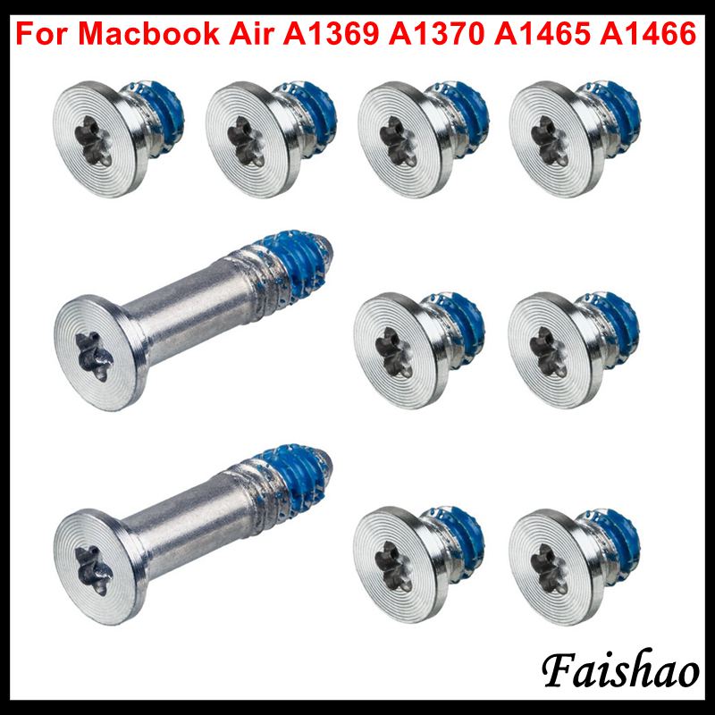 Faishao 100pcs/10sets Bottom Case Cover Screws For Apple MacBook Air 11" 13" A1369 A1370 A1465 A1466 with Free Screwdriver. 