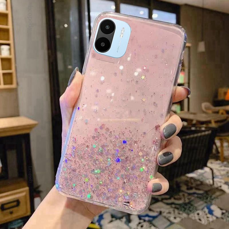 Soft Full Cover For redmi A1 redmiA1 Back cover CAPA Bling Glitter Phone Case For xiaomi redmi A1 A 1 1A. 