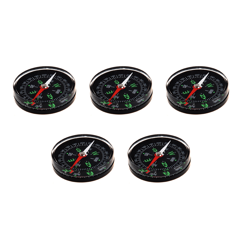 5 Pcs 40mm Clear Liquid-Filled Camping Compass Hiking Outdoor Scouts Kit