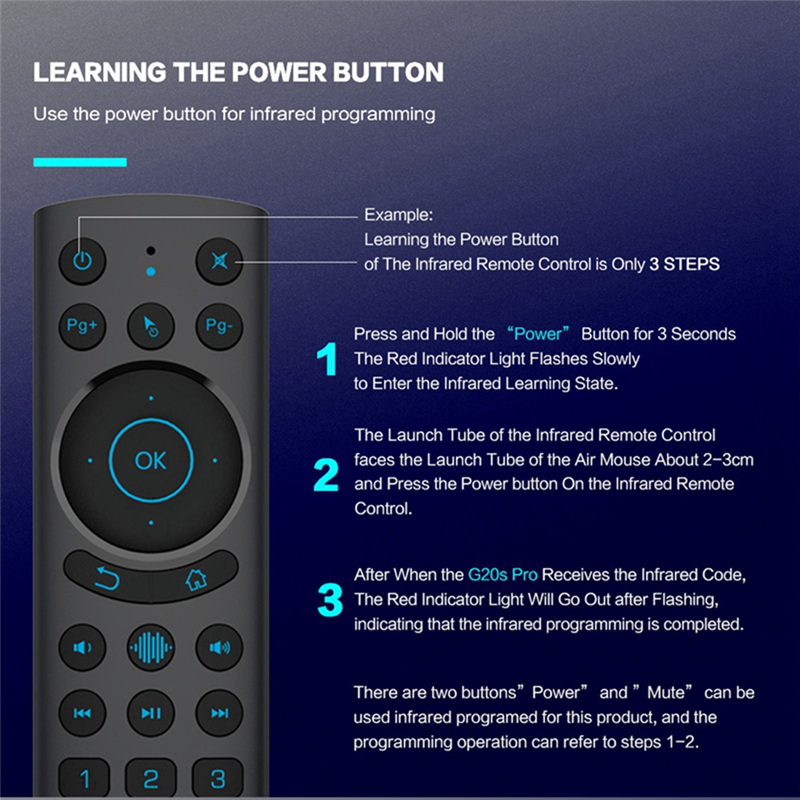 G20S PRO BT 2.4G Wireless Voice Backlit Air Mouse Gyroscope IR Learning Remote Control Parts Accessories for Dual Mode Android TV BOX. 