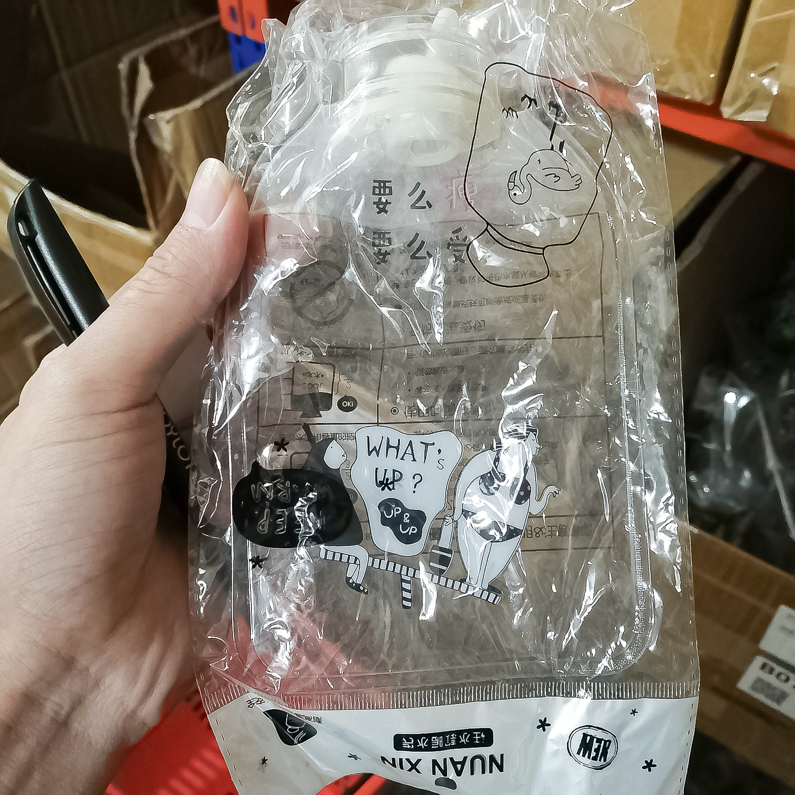 Autumn and Winter Transparent Water Injection Explosion-Proof Cartoon Hot Water Bag Autumn and Winter Transparent and Cute Portable Heating Pad Korean Style Hot-Water Bag