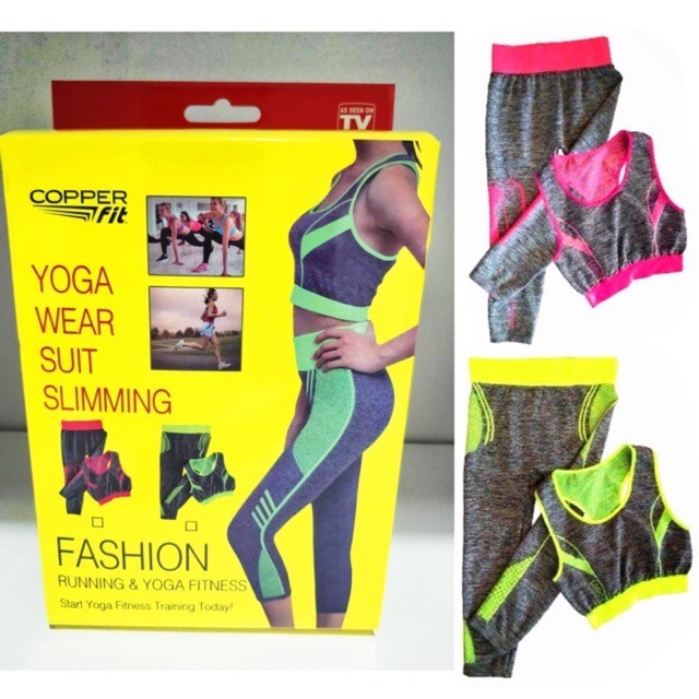 COPPER FIT YOGA WEAR SUIT SLIMMING FASHION RUNNING YOGA FITNESS FOR GIRLS Daraz .bd