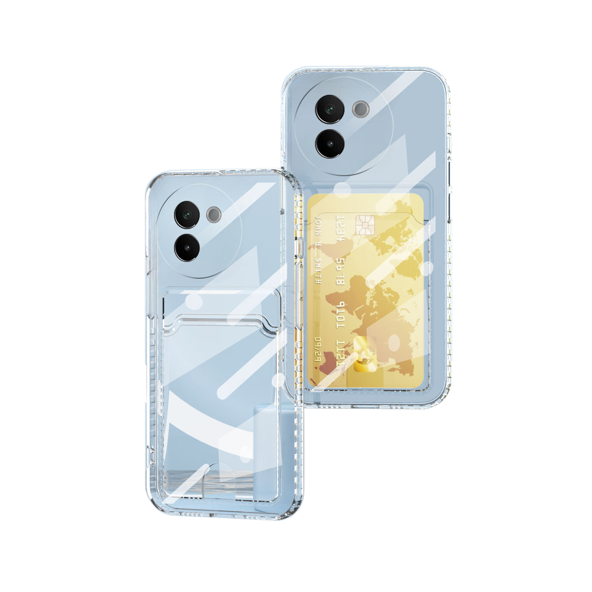 For VIVO V30E 5G Case Transparent silicone change wallet photo clip Lens Protection for vivo V30E Back Cover. 