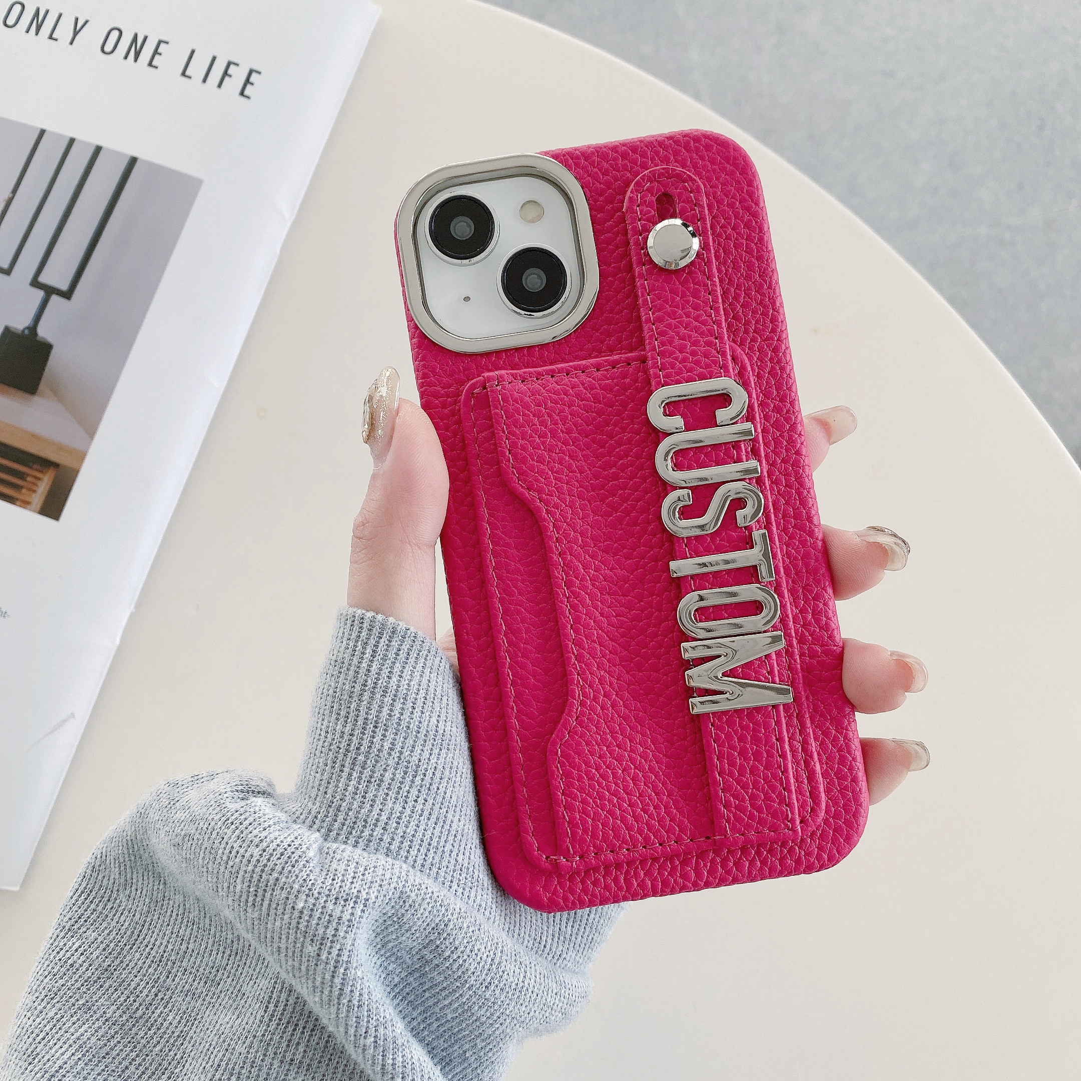 Custom Leather Letter Phone Case Personalized Name for iPhone 15 14 13 12 Pro Max 11 High Quality Cover