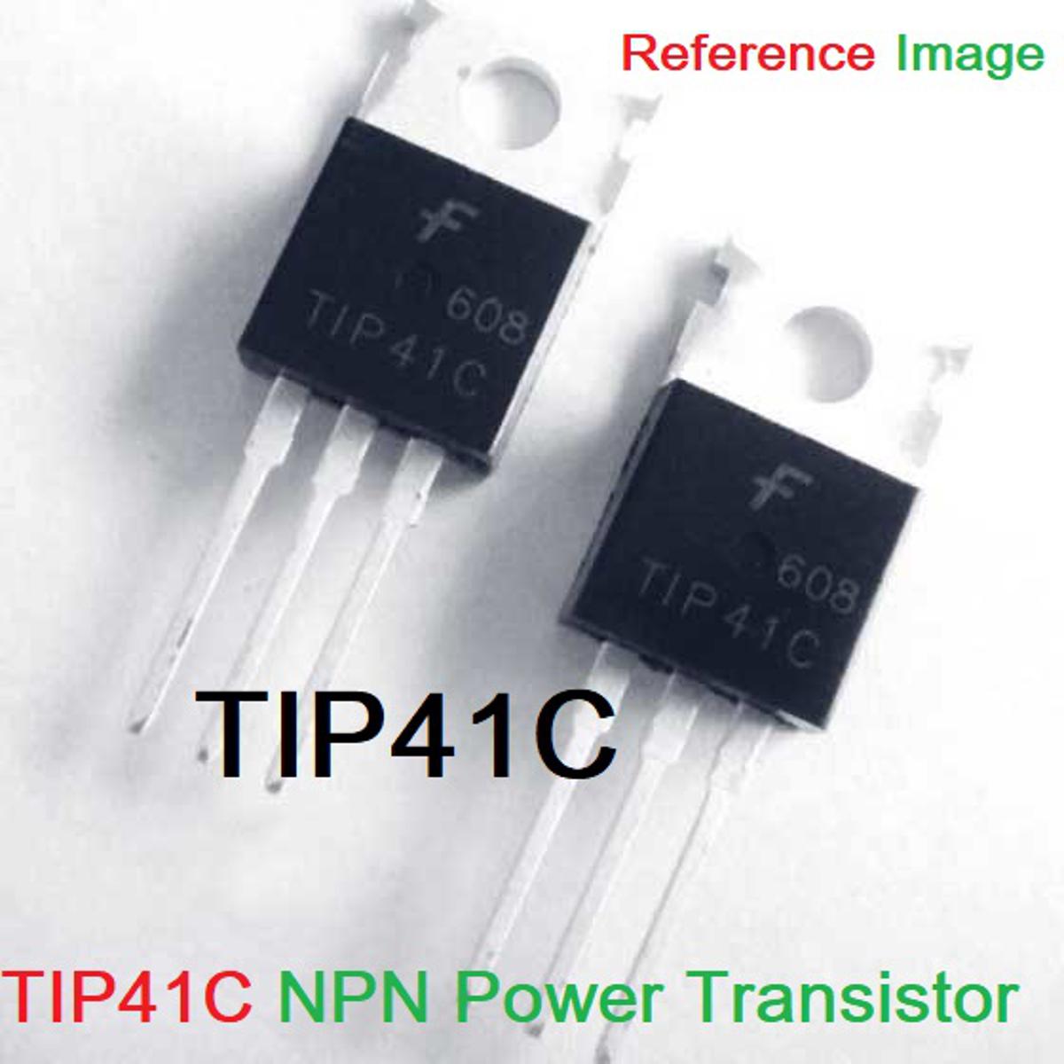 2Pcs- CHINESE TIP41C Transistor TIP41 Transistor TIP41C IC TIP41C MOSFET NPN Transistor 100V 6A 65W 3 Pin Leads TO-220 Transistor IC