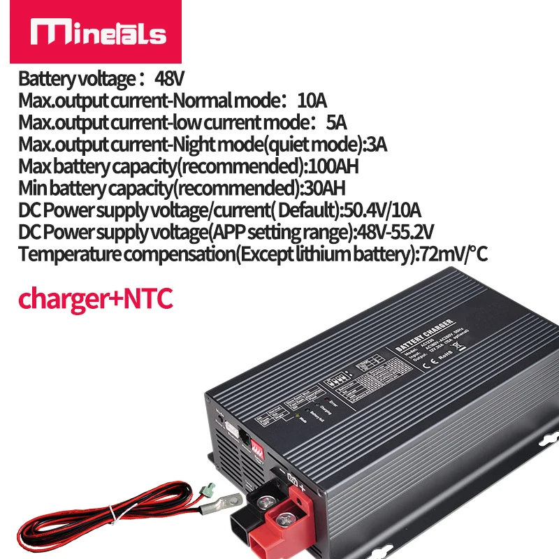 AC to DC SMART Charger 48V 10A Lithium battery charger For GEL Lead-acid AGM LFP4 Li-ion AC battery charger. 