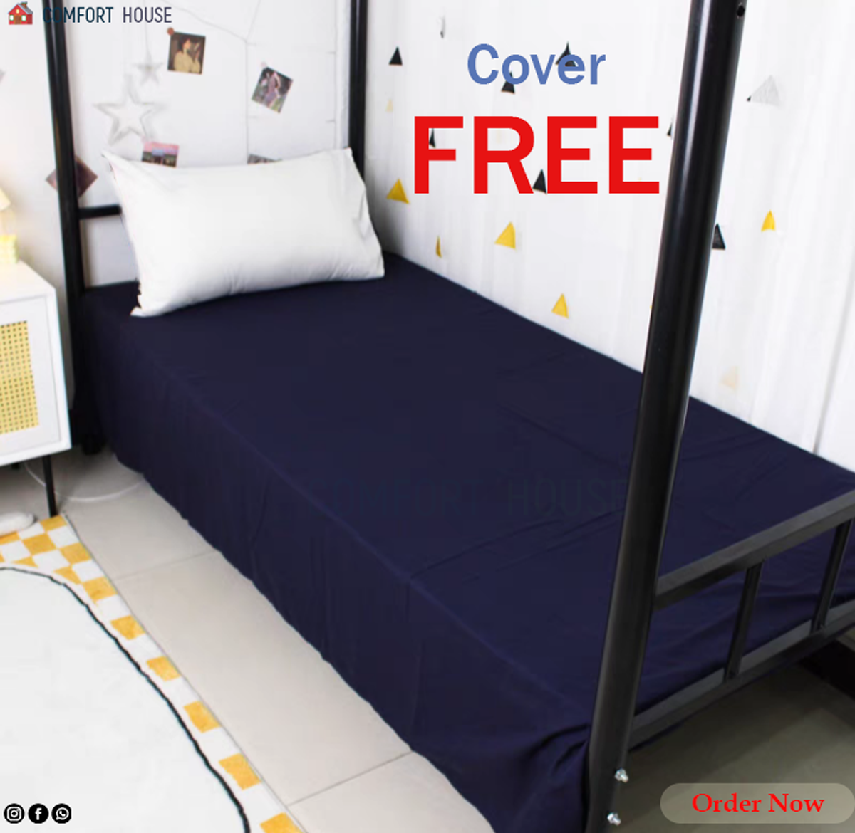 Single Size Solid Colour Bed Sheet For Hostel. 