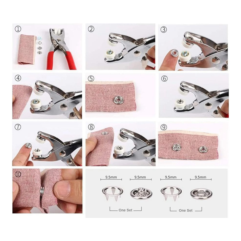 150 Sets Snap Button 9.5Mm Open Snap Button Snap Fasteners Kit Snaps Buttons Silver for Sewing and Crafting,. 