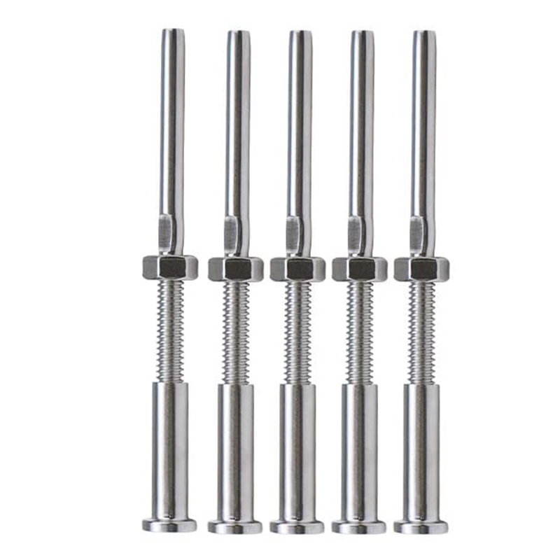 20Pcs Invisible Turnbuckle Hand Swage Threaded Stud Tension Hex Head End Fitting Receiver Terminal for 1/8 inch Cable Railing. 