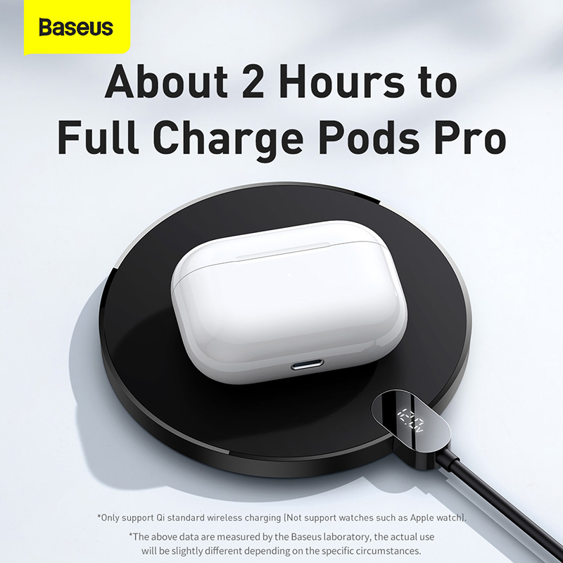 Baseus 15W Wireless Chargers For iPhone 14 12 Samsung LED Display Desktop Wireless Charging Pad For Airpods Fast Charger. 