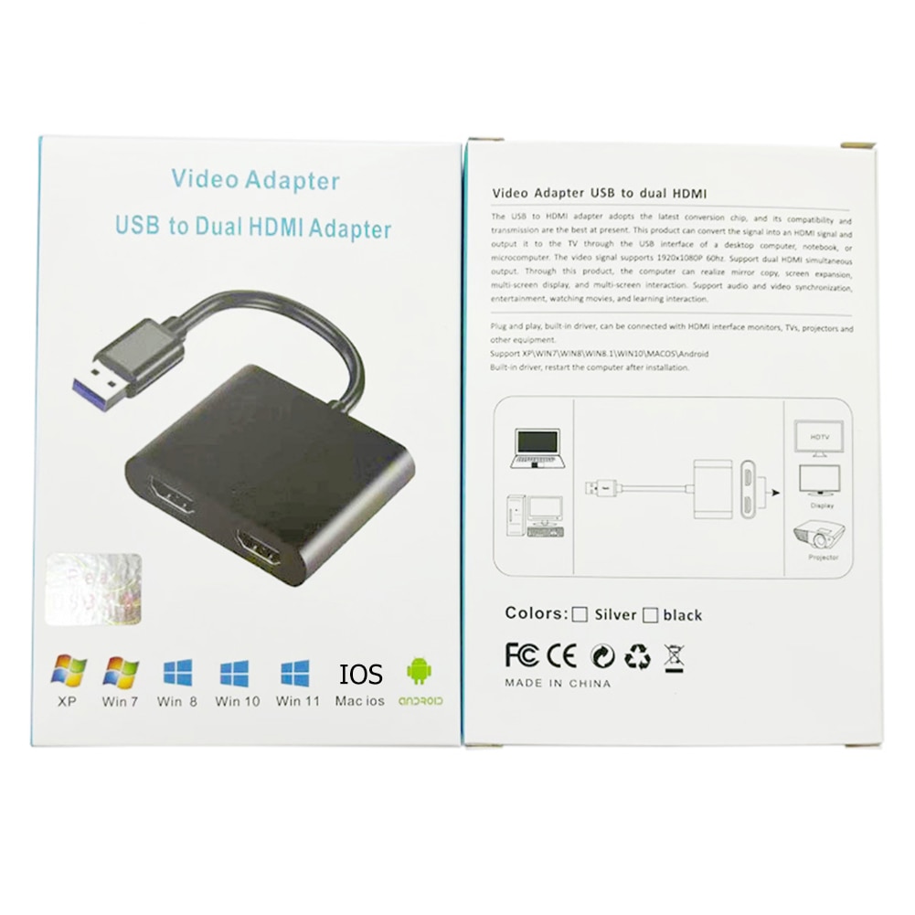 USB C To Dual HDMI-compatible HUB 4K HD Docking Station Dual Screen Type C Dock Station for Laptop PC Computer for Mobile Phone. 