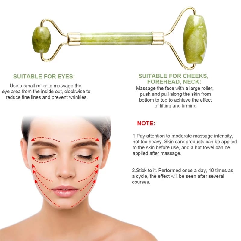 Jade roller and Gua sha set for face. 