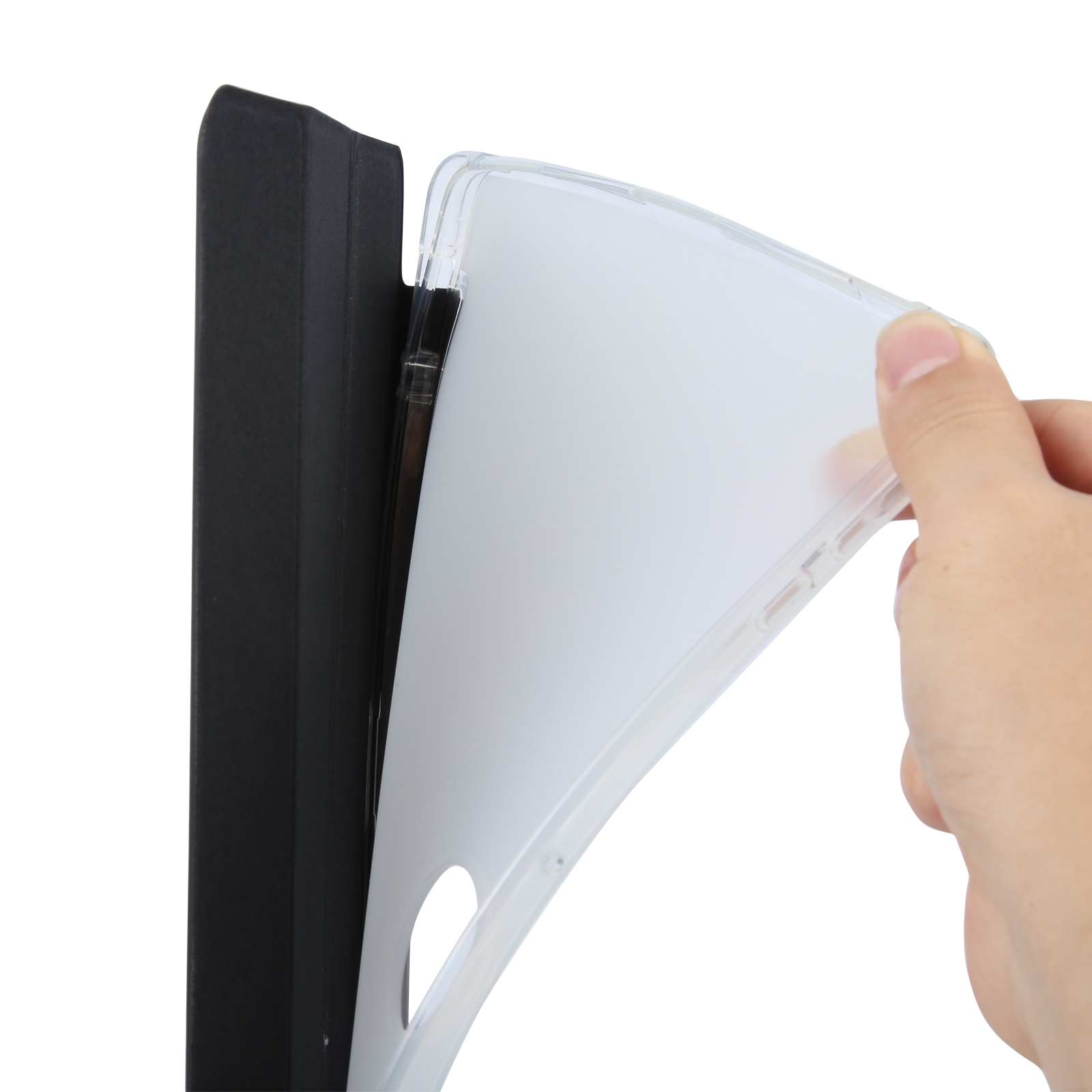 3-fold Clear TPU Smart Leather Tablet Case with Pen Slot For Honor Pad 9. 