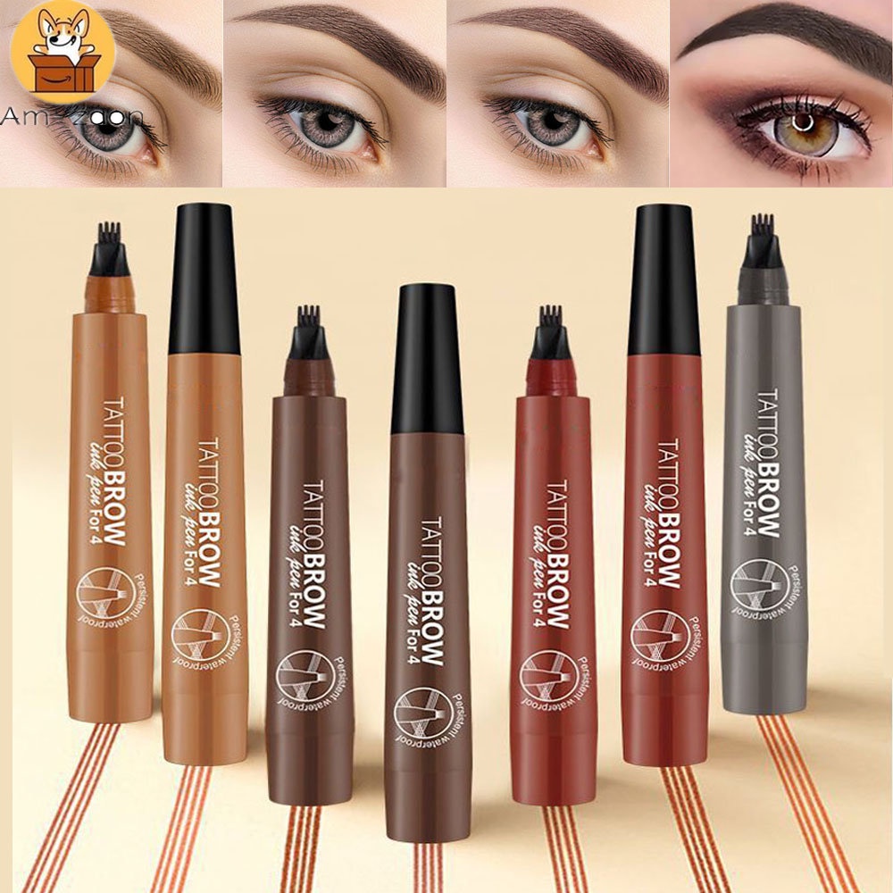 Everyday Low Price! Eyebrow Pen - Waterproof 4-Fork Tip Eyebrow Tattoo Pencil for Long-Lasting, Professional Results! Fine Sketch Liquid Eye Brow Pencil Delivers Natural-Looking, Defined Brows with Easy Application. Ideal for Both Beginners & Experts in E