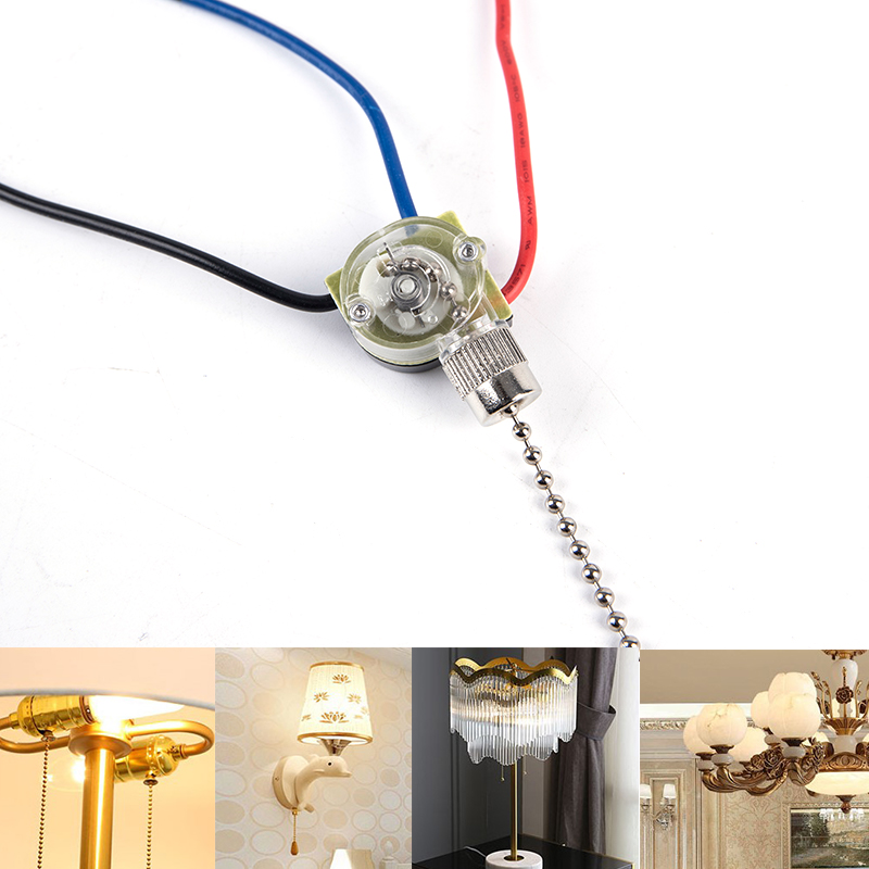 Replacement 3Wire Beads Chain Wall Light Fan Ceiling Switch Pull Cord String Demoo