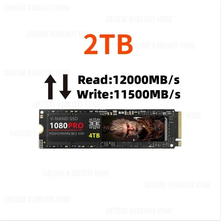 1080pro SSD 8tb NVMe M2 SSD 1TB 2TB 4TB M2 SSD PCIe 4.0x4 M.2 2280 Hard Disk Solid State Drive for Laptop PS5 Desktop 12000mbps. 