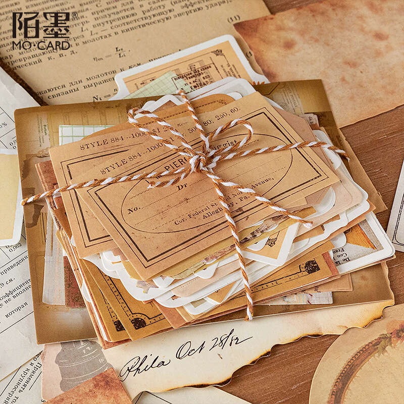 MoMo Material Pack Memo Collection Series Art Basic Colors Handwritten Account Message Collage Decoration Paper 6 Styles. 