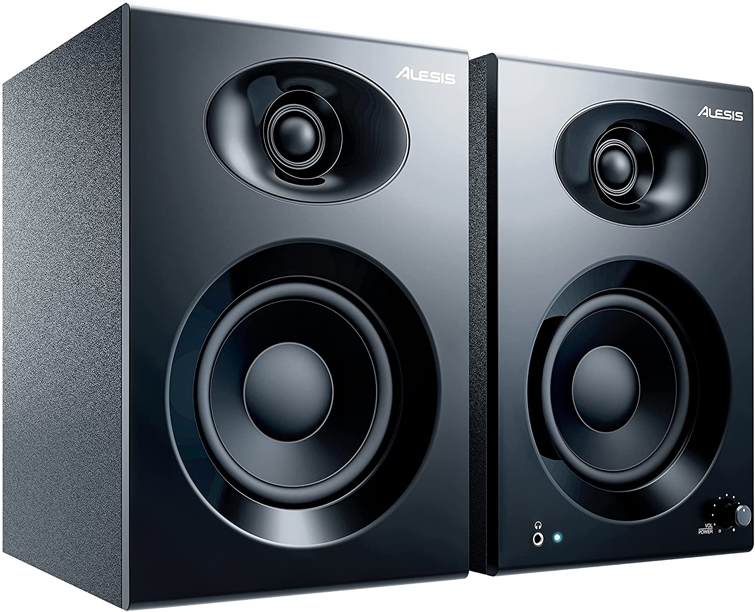 Alesis Elevate 4 - 50 W Powered Desktop Studio Speakers (Pair) with Subwoofer Output for Home Studios / Video-Editing / Gaming and Mobile Devices