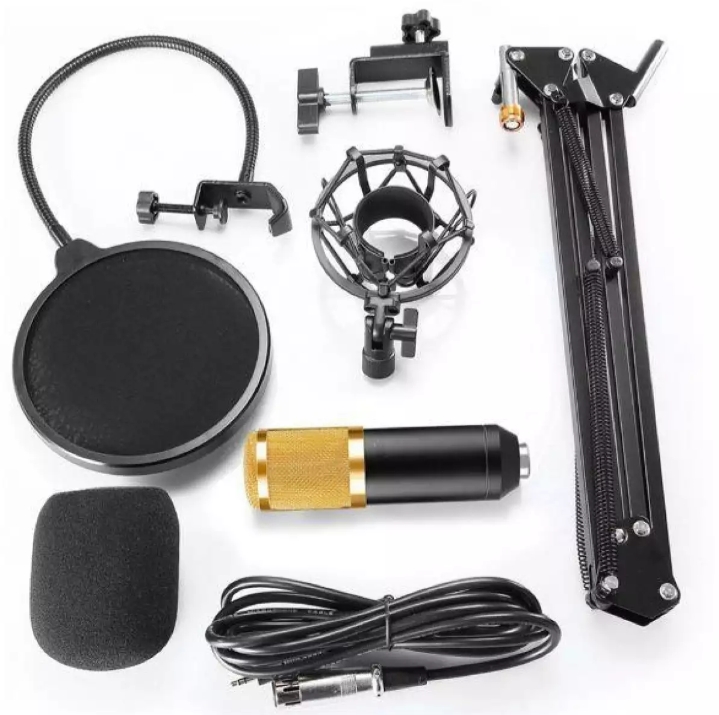 Professional Microfone Bm 800 With Pop Filter Bm 800 Studio Microphone Bm800 Condenser Microphone Kit Audio for Computer ASMR. 