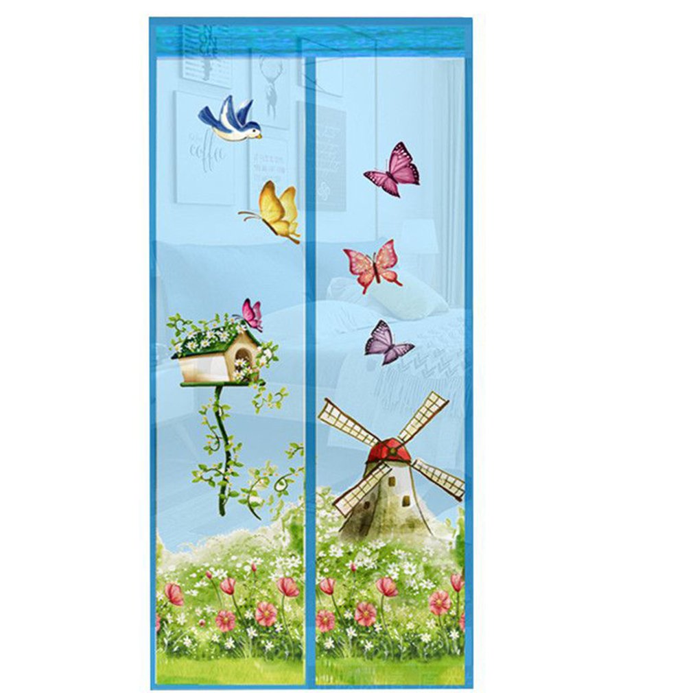 Hot 100x210CM Curtain Tool-free Magnetic Mosquito Net Anti Bug Fly Door Curtains Mesh Automatic Closing Door Screen. 