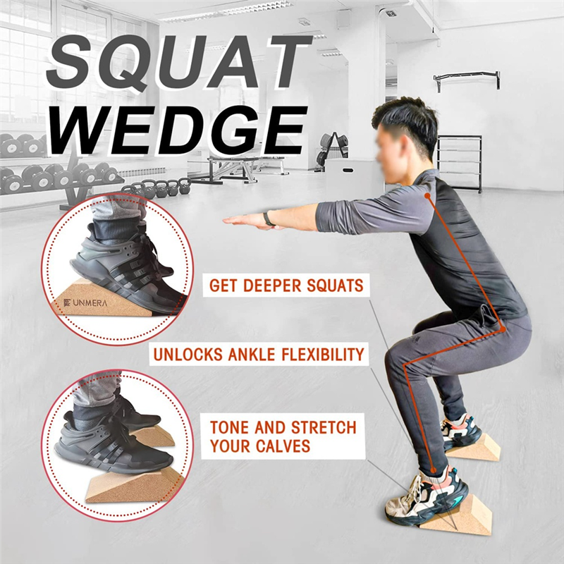 2PCS Cork Squat Wedge Block Non Squat Ramp,Squat Platform for Heel Elevated Squats and Calf Raises,Slant Board. 