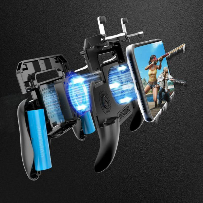 PUBG BEST Quality Controller Gamepad Pubg Mobile Trigger L1R1 Shooter Joystick Game Pad Phone Holder Cooler Fan with 2000mAh Power Bank. 