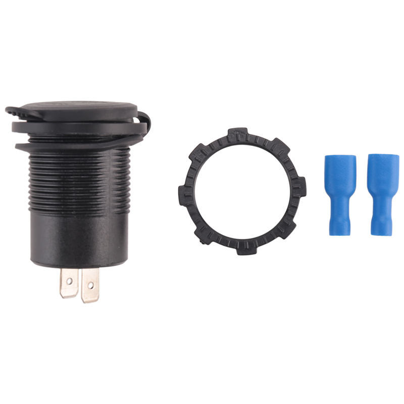 12V-24V 48W USB Outlet Waterproof Charger Socket PD and QC3.0 USB Port with LED Voltage for Car Truck Golf Cart Blue