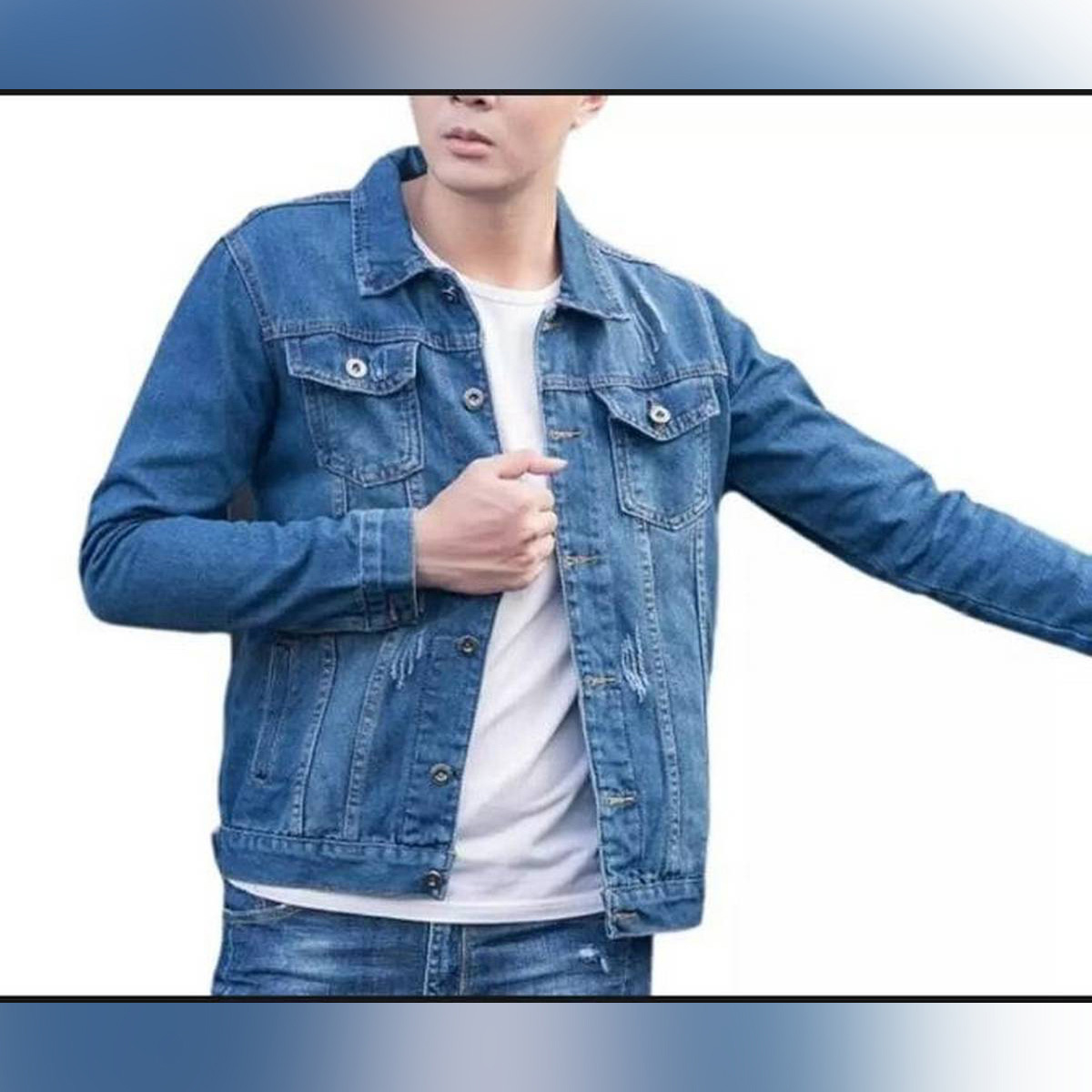 Light Blue Denim Jacket For Men: Buy 