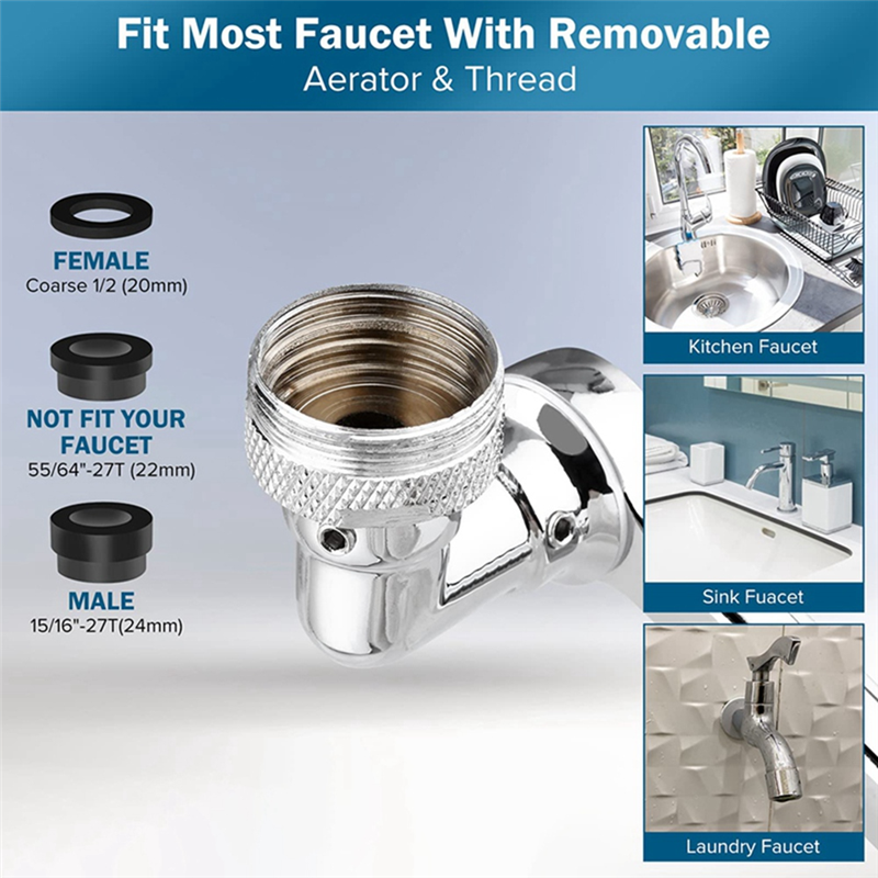 Faucet Extender Brass Faucet Extender 1080 Swivel Robotic Arm Faucet Aerator, 2 Types of Water Discharge Model, Robot Arm for Cleaning. 