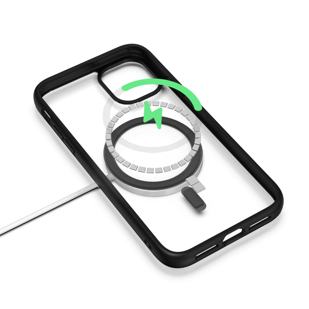For Apple iPhone 11 MagSafe Compatible Shockproof Transparent Slim Fit Wireless Charging supported Frosted Border Phone Back Case Mobile Cover. 