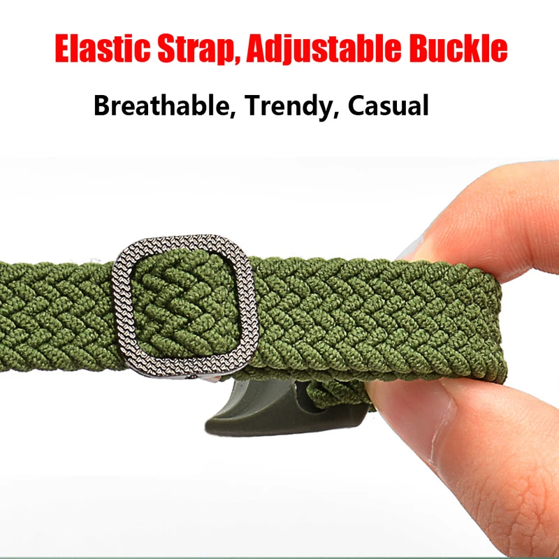 Strap for Xiaomi Mi Band 9 8 Elastic Nylon Braided Solo Loop Adjustable Buckle Replacement correa bracelet for Miband 4 3 5 6 7. 