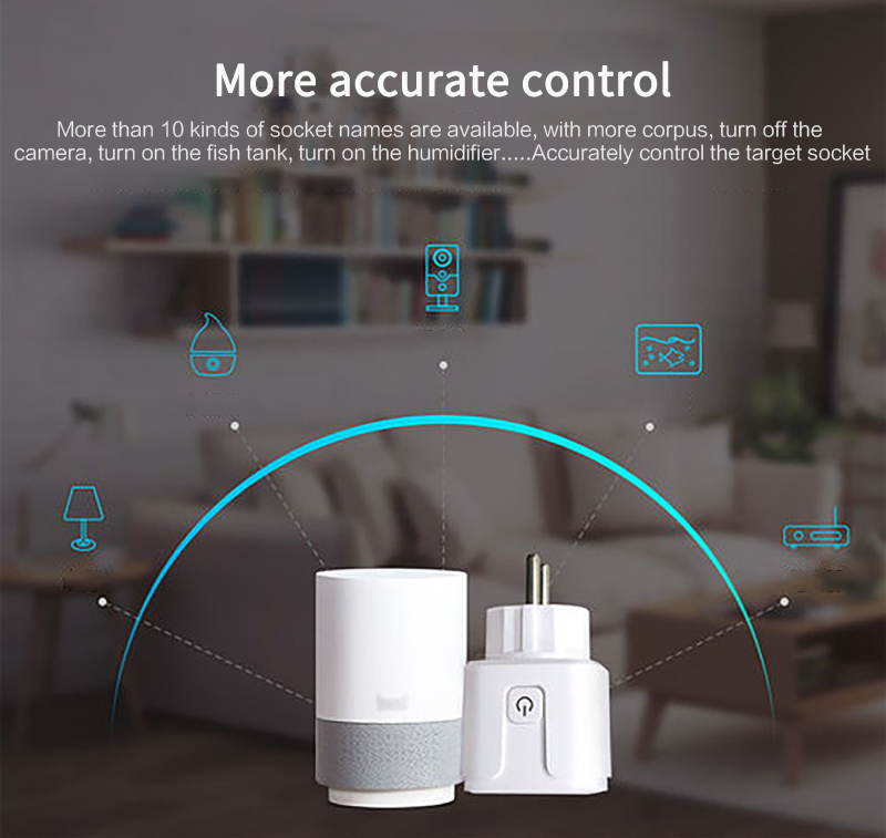Wifi Smart Socket Wireless Plug Timer EU Plug 100-250V Voice Control dohome APP Work With Siri Alexa Google Assisitant. 