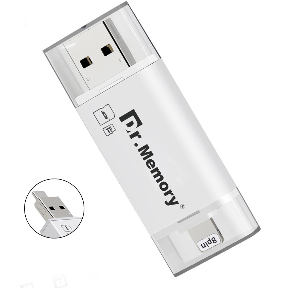 Dr.Memory External storage microsd TF card reader usb 3.0 SD card adapter for iphone 6s 7 plus IOS10 Multi-Use Metal Pendrive. 